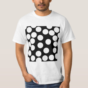 T-shirt Grands points en noir et blanc.