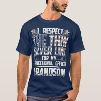 T-shirt Grandson Thin Silver Line Agent correctionnel