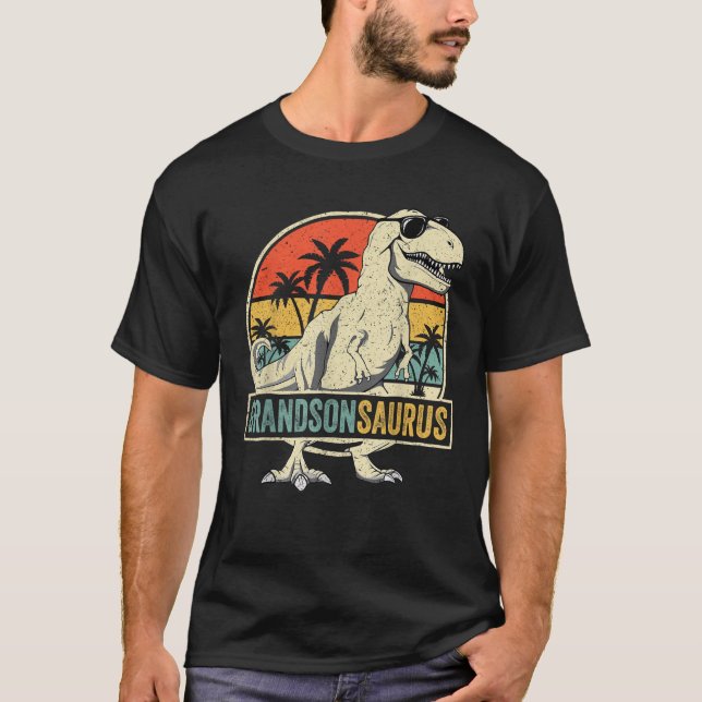 T-shirt Grandsonsaurus T Rex Dinosaure Petit-fils Saurus F (Devant)