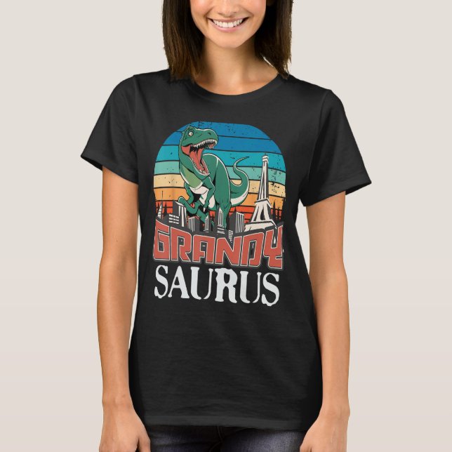 T-shirt Grandysaurus T Rex Dinosaur Grandy Saurus Famille (Devant)