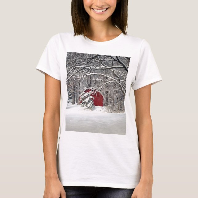 T-shirt Grange rouge dans la neige 2011 (Devant)