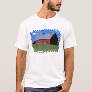 T-shirt Grange rouge dans le comté de Latah, état de l'Ida
