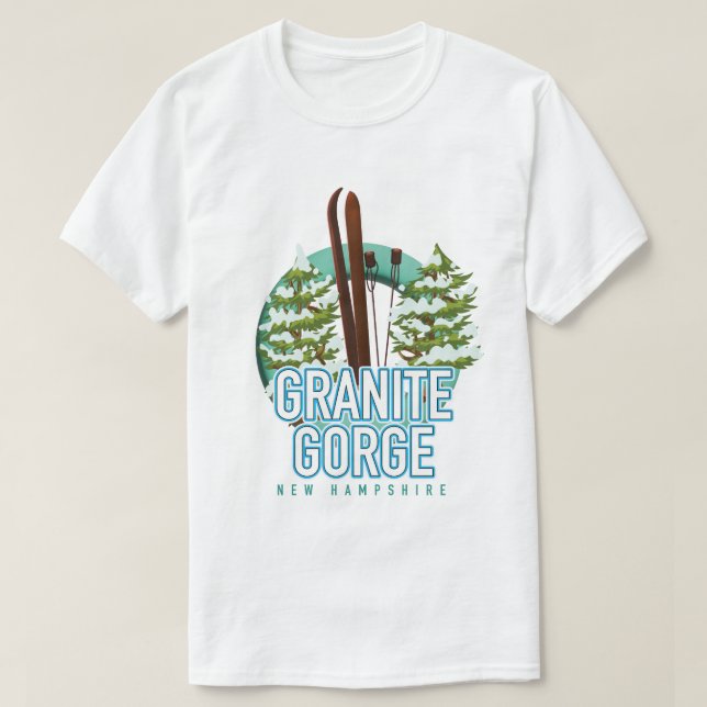 T-shirt Granite Gorge New Hampshire ski en français (Design devant)