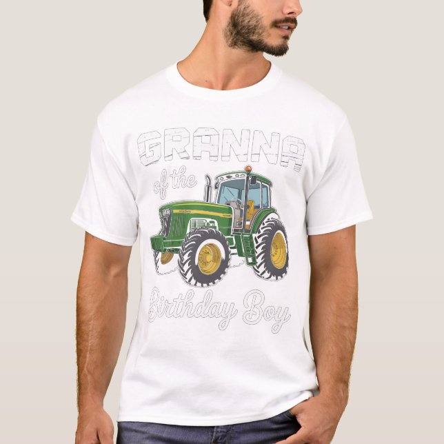 T-shirt Granna De La Famille D'Anniversaire Tracteur De Co (Devant)
