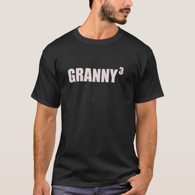 T-shirt Granny 3 Grandkids 3E Fois Cube Grand-Mère De Troi (Devant)