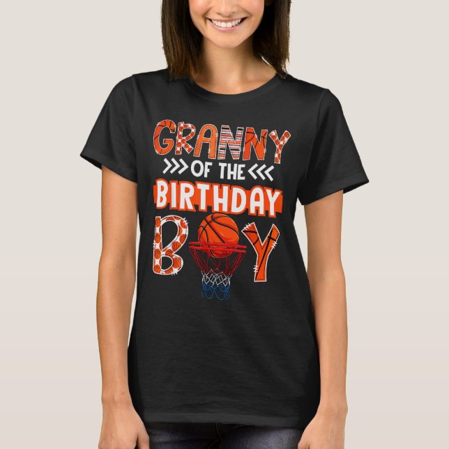 T-shirt Granny Of The Birthday Boy Basketball Lover Matchi (Devant)