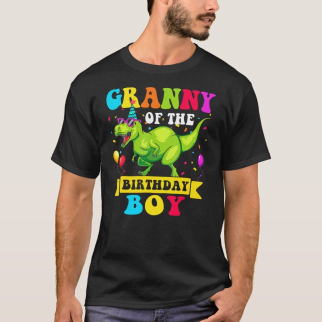 T-shirt Granny of the Birthday Boy Dinosaur Raptor Funny (Devant)