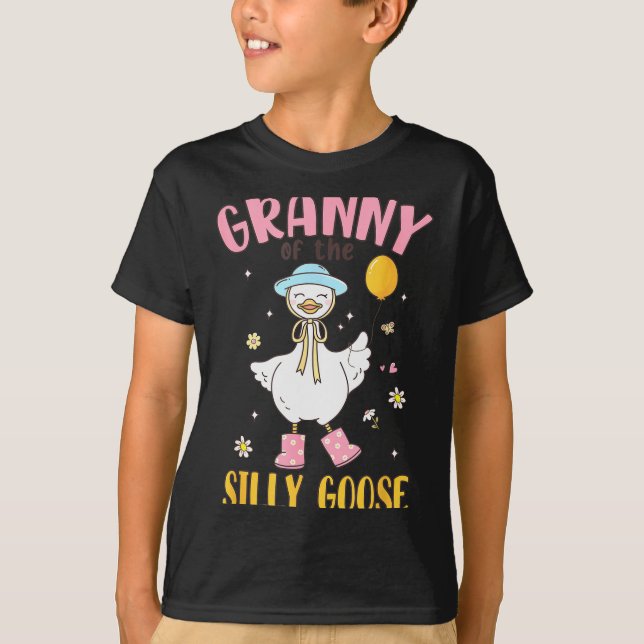 T-shirt Granny Of The Silly Goose First Birthday Family Ma (Devant)