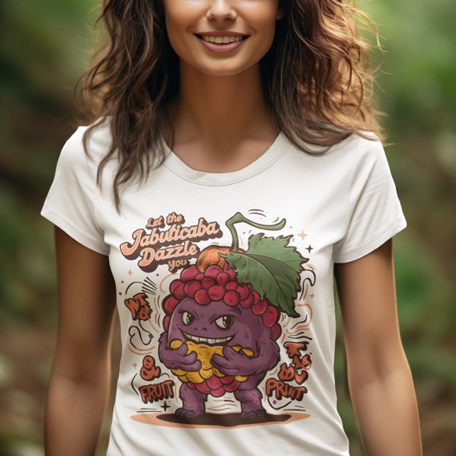 T-shirt Grape Galore : Caractère Dessin Avec Jabuticaba (Créateur téléchargé)