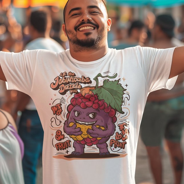 T-shirt Grape Galore : Caractère Dessin Avec Jabuticaba (Créateur téléchargé)