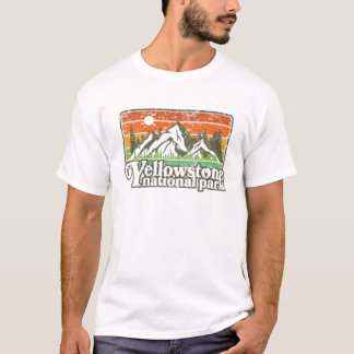 T-shirt Graph Du Parc National De Yellowstone vintage