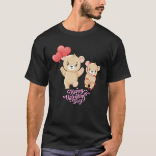 T-shirt Graphi Heureuse Sainte-Valentin mignon ours et coe