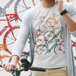 T-shirt Graphic bikes / bicycle cycling<br><div class="desc">Multicolored bicycles overlapped</div>