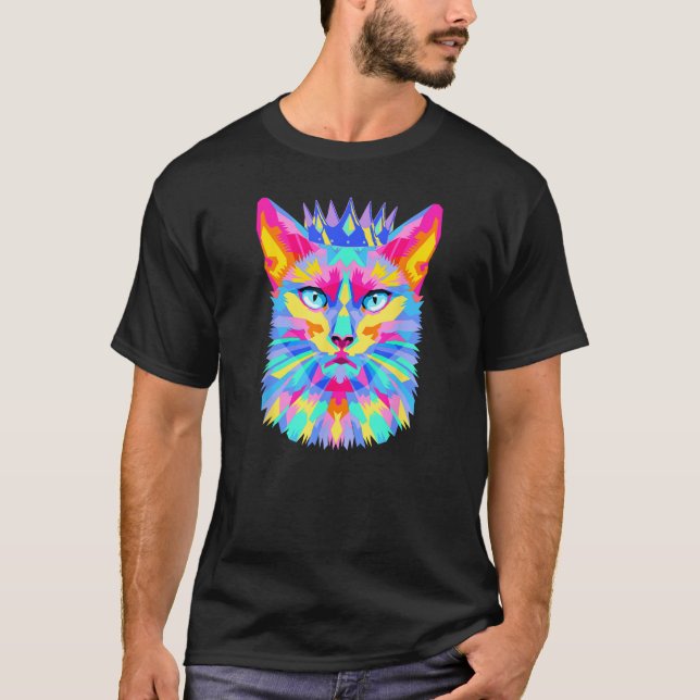 T-shirt Graphic cat retro for cat  cat mother  Cat Crown (Devant)