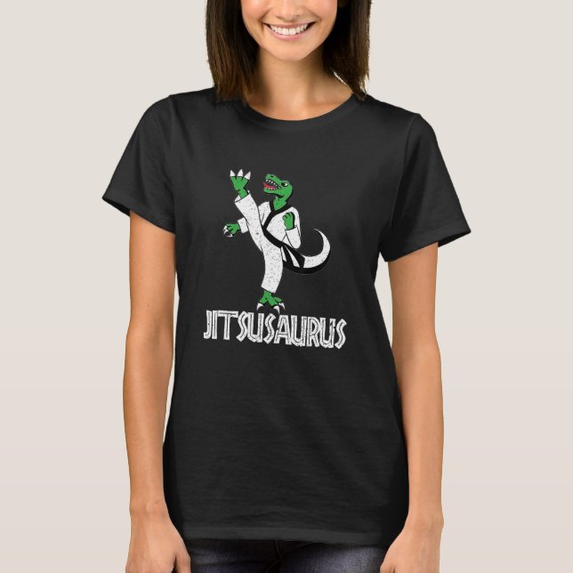 T-shirt Graphic Jitsusaurus Dinosaur And Brazilian Jiu Jit (Devant)