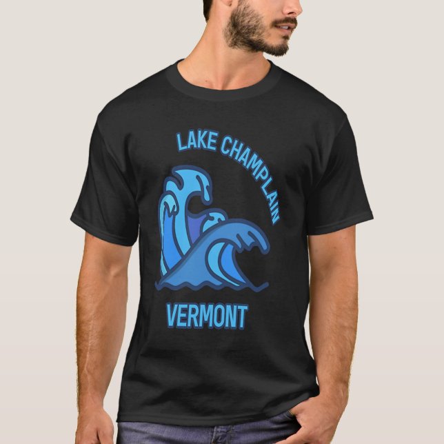 T-shirt Graphic Lake Champlain Vermont Pocket Wave Souveni (Devant)