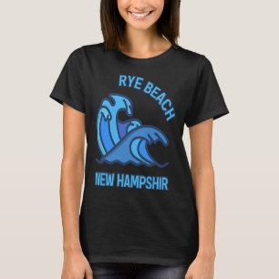 T-shirt Graphic Rye Beach New Hampshire Pocket Wave Souven