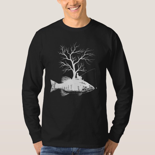 T-shirt Graphic Tree Fishing Rod  Fish Smallmouth Bass 1 (Devant)