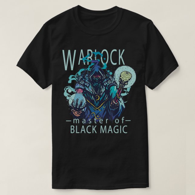 T-shirt Graphic Warlock Sorcerer Black Magic Spellcaster T (Design devant)
