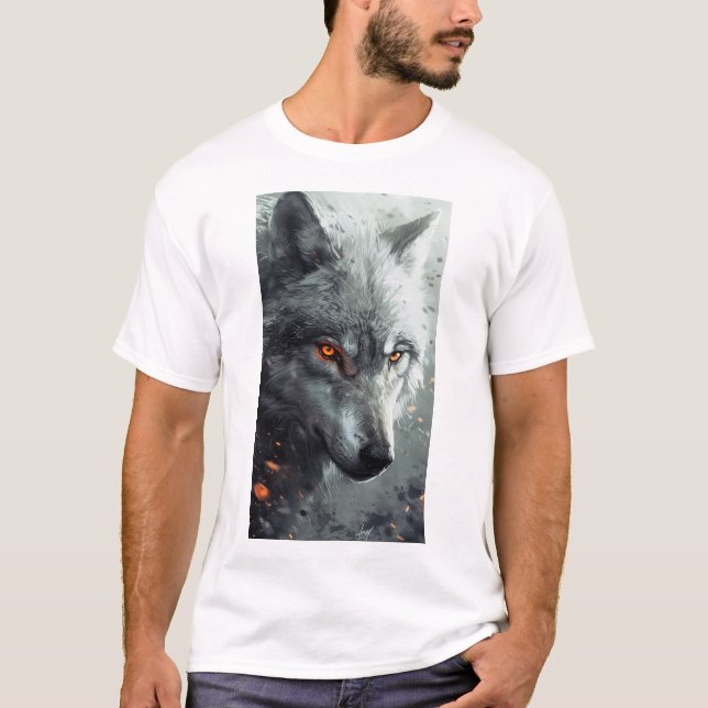 T-shirt Graphic Wolf en argent (Devant)
