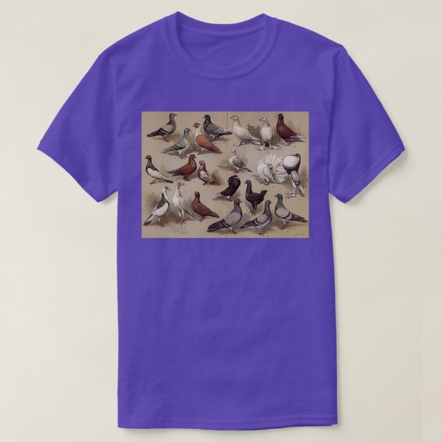 T-shirt Graphique 2 Races de pigeons (Design devant)