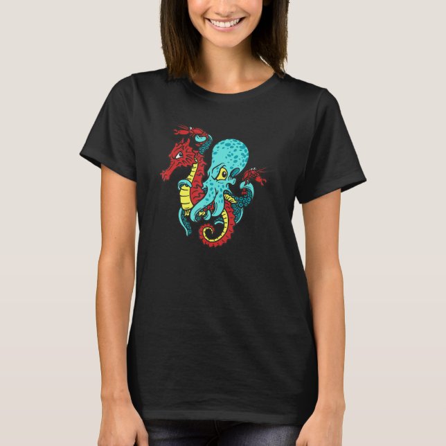 T-shirt Graphique 365 Halloween Costume Octopus Seahorse (Devant)