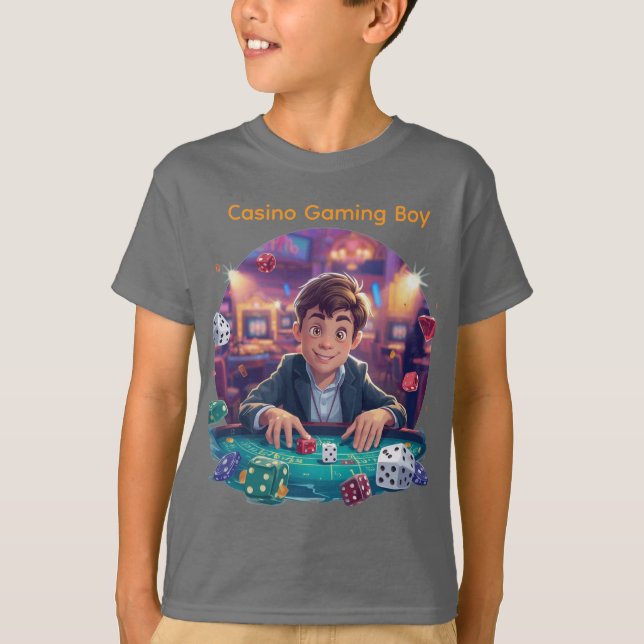 T-Shirt graphique 3D Dice Game Boy – ambiance casi (Devant)