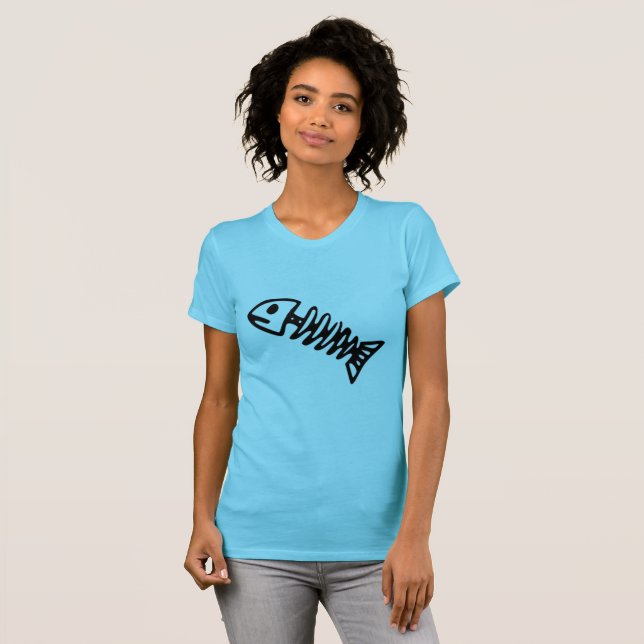 T-shirt graphique à arête de poisson côtier pour f (Devant entier)