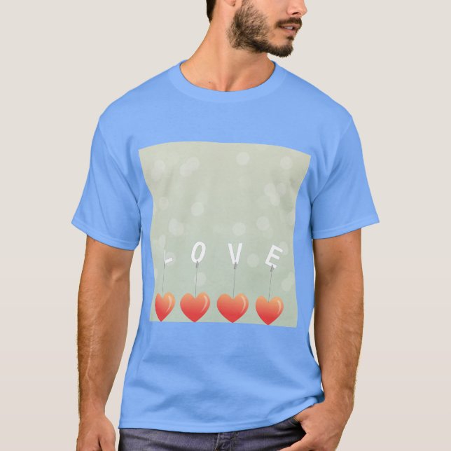 T-Shirt Graphique à Cœur d'Amour Simple (Devant)