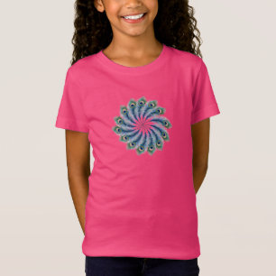 T-Shirt Graphique à Cœur et Plume de Paon Amour