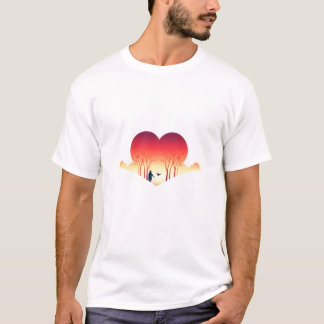 T-Shirt Graphique à Cœur Fondu en Dégradé Rendy