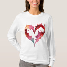 T-shirt graphique à cœur pastel pour femmes