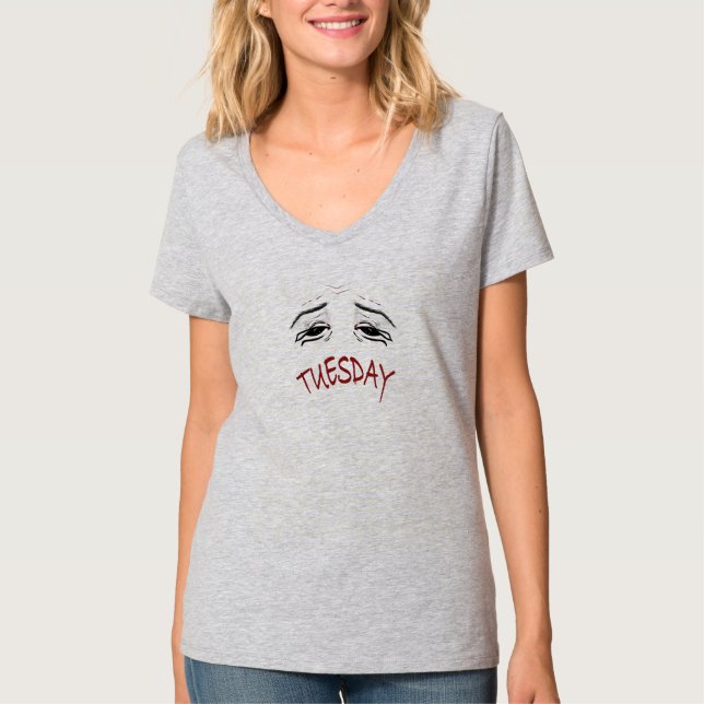 T-shirt graphique à encolure en V pour femmes avec (Devant)