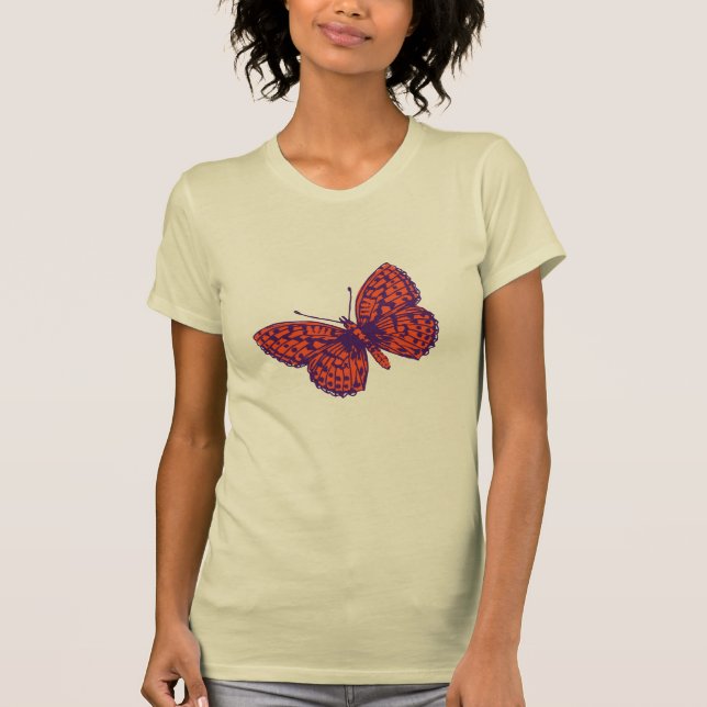 T-shirt graphique à encre papillon fritillaire (Devant)