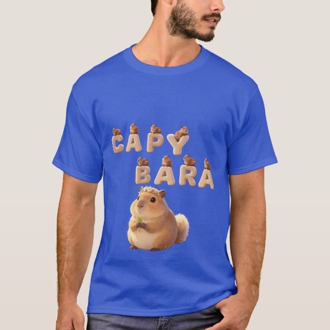 T-shirt graphique à la famille de capybara mignonn (Devant)