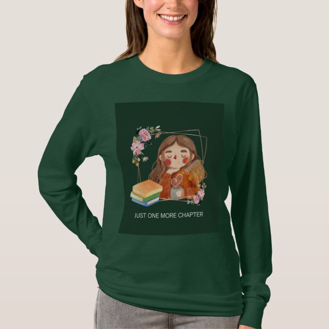T-shirt graphique à l'esthétique de lectrice cosy (Devant)