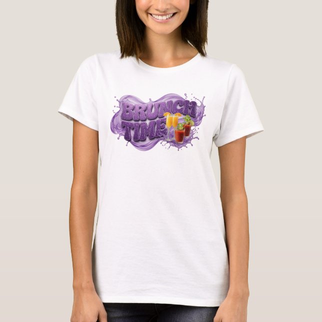 T-shirt graphique à l'heure du brunch violet moder (Devant)