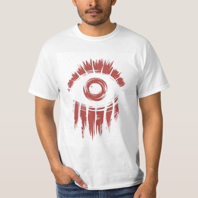 T-Shirt Graphique à l'Œil Omniscient Abstrait (Devant)