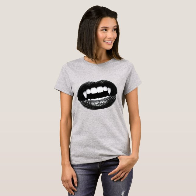 T-Shirt Graphique à Motif de Bouche de Vampire Got (Devant entier)