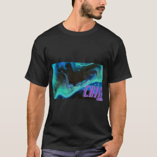 T-shirt graphique à motif fluide abstrait et rafra