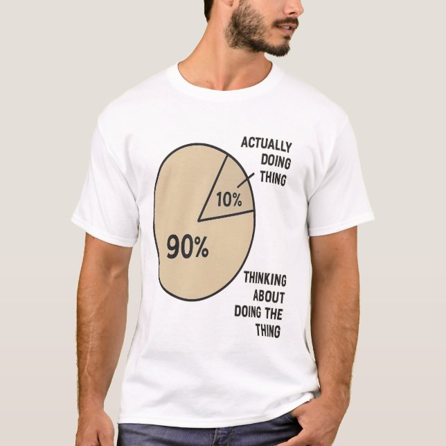 T-shirt Graphique à secteurs de la procrastination - Pensé (Devant)