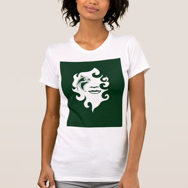 T-shirt graphique à silhouette de lion symétrique  (Devant)