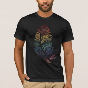 T-shirt graphique abstrait couleur visage tribal