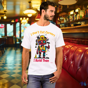 T-Shirt Graphique Abstrait de Constructeur de Robo