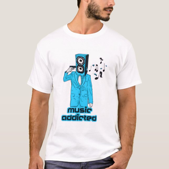 T-Shirt Graphique « Accro à la Musique » – Tee Bla (Devant)