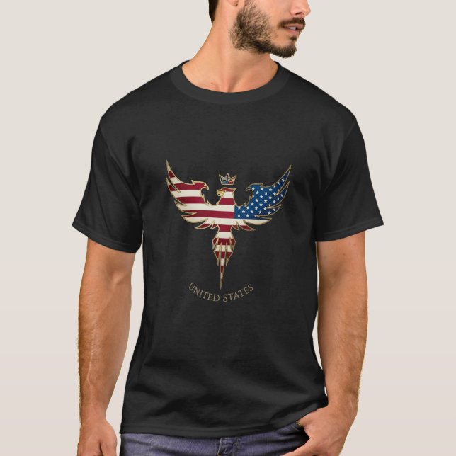 T-shirt Graphique aigle drapeau américain exclusif AKM : P (Devant)