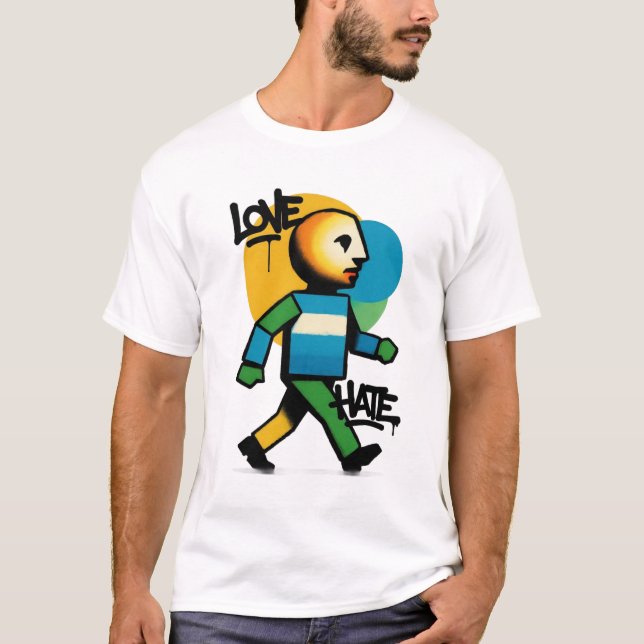 T-shirt Graphique Amour Haine (Devant)