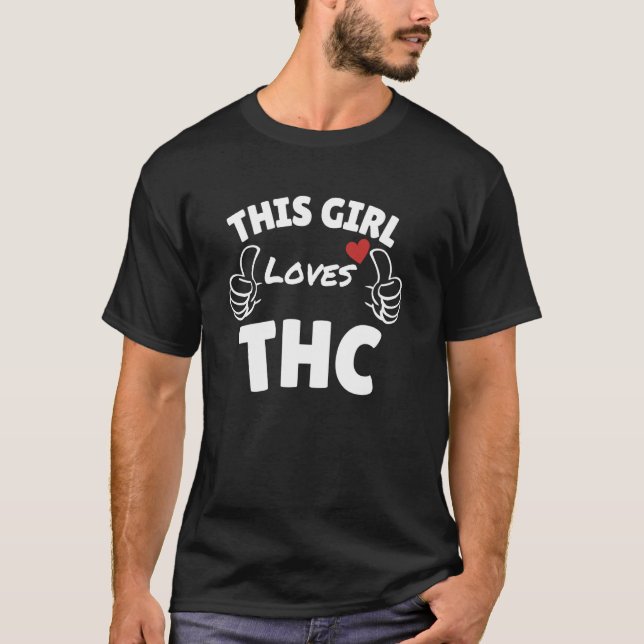 T-shirt Graphique amusant-Cette fille aime THC (Devant)