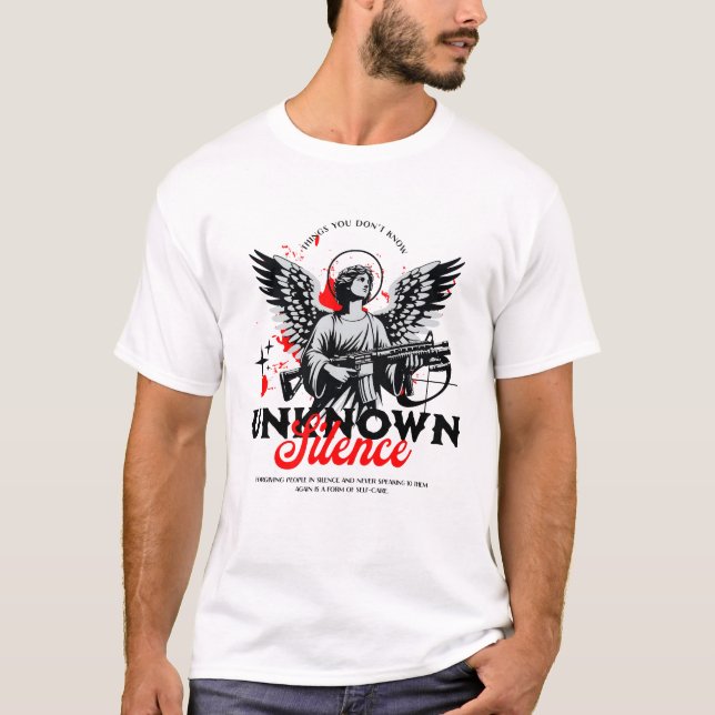 T-shirt graphique Ange Armé Silence Inconnu (Devant)