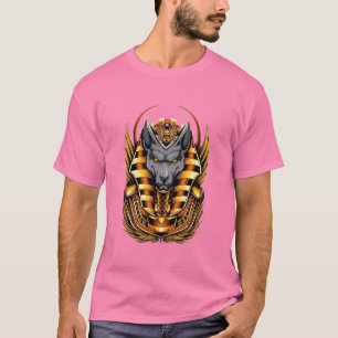 T-Shirt Graphique Anubis Égyptien Ancien Pha Or